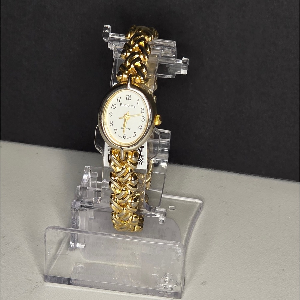 Rumours Watch Womens‎ Gold Tone Oval Face Braided Link Bracelet Jewelry